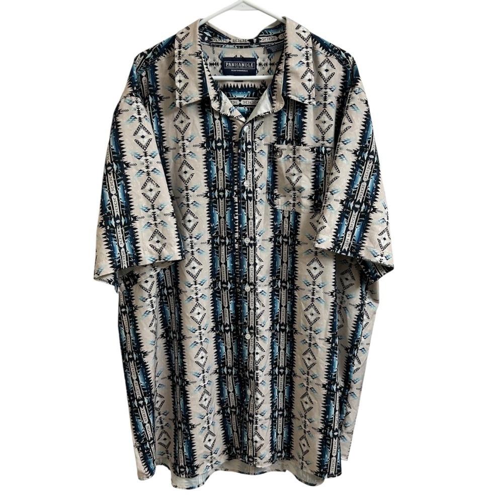 Panhandle Performance Aztec Print Western Short Sleeve Button Shirt Men’s Sz XXL